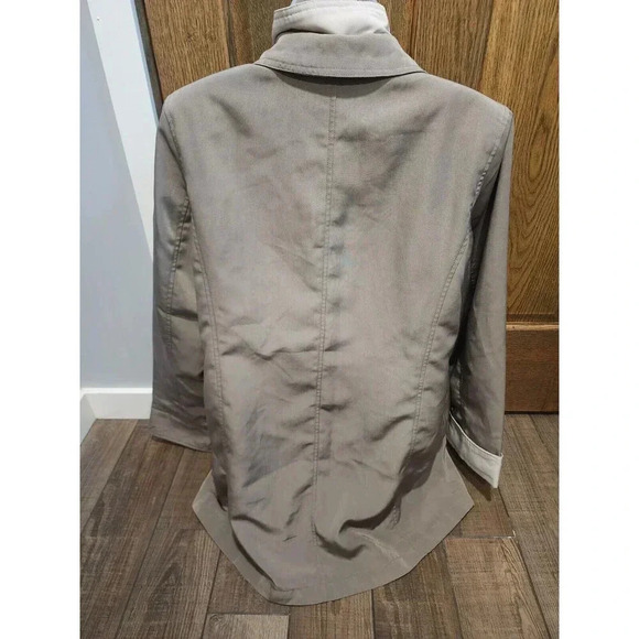 Fleet Street Rain Light Jacket Sz Med Green Womens Full Zip + Snaps Zip Pockets - Picture 3 of 7